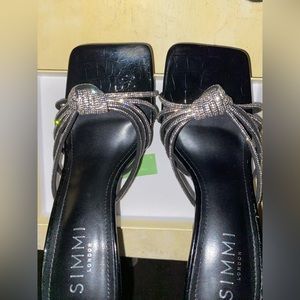 Simmi london embellished diamante mid heel mules